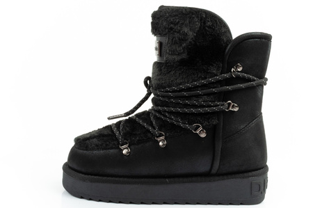 D. Franklin Damen Winterstiefel, modisches Fellfutter, Schwarz