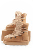 D. Franklin Damen Winterstiefel, modisches Fellfutter, isoliert, Braun und Beige