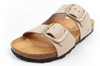 Bio Bio Damen-Flip-Flops, vorgeformte Zehentrenner, Naturleder, Beige