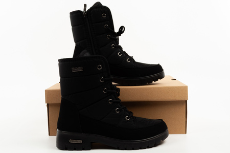 Progress Damen-Winterstiefel, Schwarz, Gefüttert, Lammfellfutter