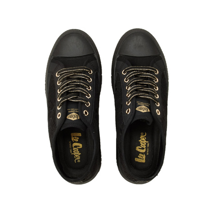 Lee Cooper Damen-Plateau-Sneaker mit Schnürung, schwarz