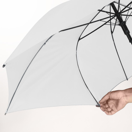 Perletti Langer Automatik-Regenschirm XL 122 cm Blau Windfest