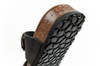 Bio Bio Damen-Flip-Flops, vorgeformte Zehenstegsohlen, Naturleder, Schwarz