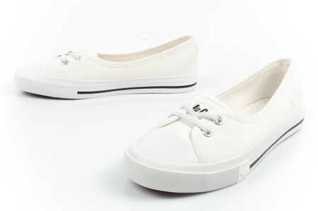 Lee Cooper Damen-Sneaker, weiße Slip-On-Ballerinas
