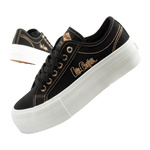 Lee Cooper Damen Plateau-Sneaker in Schwarz mit Gold