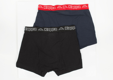 Kappa Herren-Boxershorts [351K1JW ADL] 2 PACK, Marineblau, Schwarz.
