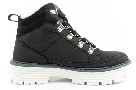 O'Neill Damen Winter-Wanderstiefel, gefütterte Stiefeletten, modisches Schwarz-Weiß
