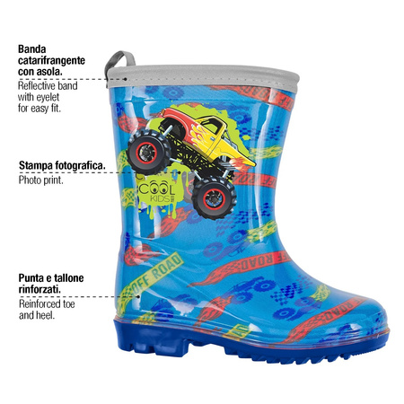 Kinder-Gummistiefel Perletti Truck [15648], blau.