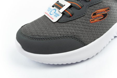 Skechers Bounder Kinder-Sportschuhe mit Klettverschluss, leicht, modisch, Grau