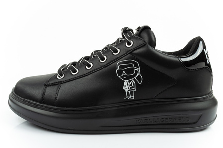 Karl Lagerfeld Herren-Sneaker Kapri, Schwarzes Leder