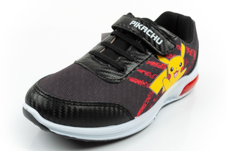 Leomil Kinder-Sportschuhe, leichte Pokémon-Sneaker mit Klettverschluss und LED-Beleuchtung, Schwarz