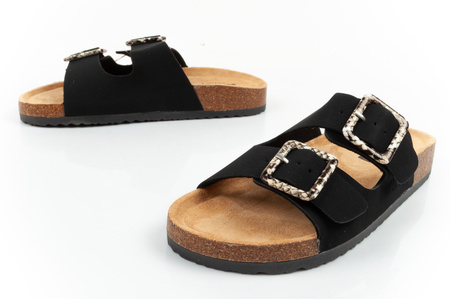 Lee Cooper Damen-Sandalen zum Hineinschlüpfen, Schwarzes Wildleder, Bequem, Leicht