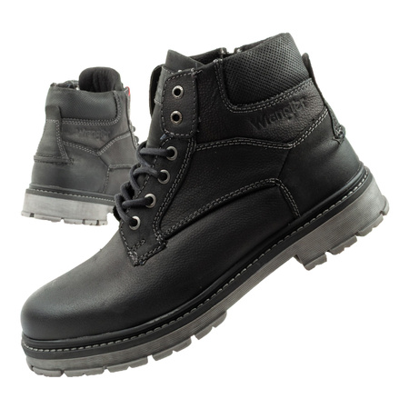 Wrangler Allan Mid Herren Chelsea Boots, elegante Lederstiefelette, Schwarz
