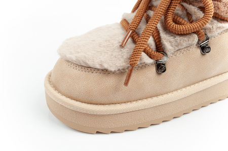 D. Franklin Damen Winterstiefel, modisches Fellfutter, isoliert, Braunbeige, High-Top
