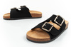 Lee Cooper Damen-Sandalen zum Hineinschlüpfen, Schwarzes Wildleder, Bequem, Leicht