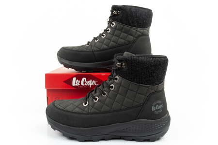 Lee Cooper Damen Winter-Wanderschuhe, Schwarzes Kunstleder