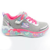 Skechers S Lights LED-Sneaker für Mädchen mit Klettverschluss, Grau