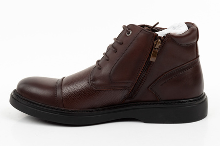 Elegante, braune Herren-Ankle-Boots aus Leder von Lee Cooper