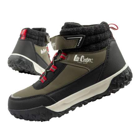 Lee Cooper Winter-Schneestiefel für Kinder, Klettverschluss-gefüttert, isoliert, modisches Khaki