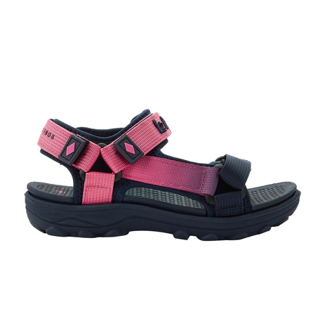Lee Cooper Mädchen-Sandalen mit Klettverschluss für den Sommer am Strand, Marineblau und Rosa