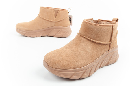Skechers Damen Winterstiefel, isolierte Lederstiefeletten, Braun