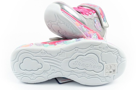 Skechers S Lights LED-Sneaker für Mädchen mit Klettverschluss, Grau
