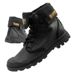 Palladium Damen Baggy Coated High-Top-Sneaker, modisches Schwarz