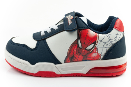 Leomil Spiderman Kinder-Sneaker, leicht, mit Klettverschluss und LED-Beleuchtung, weiß
