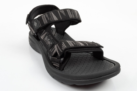 Lee Cooper Herren-Sandalen mit Klettverschluss für den Sommer und den Strand, leicht, schwarz