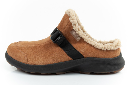 Keen Damen-Hausschuhe Hood Clog [1026803] Hausschuhe mit Schaffell, braun.