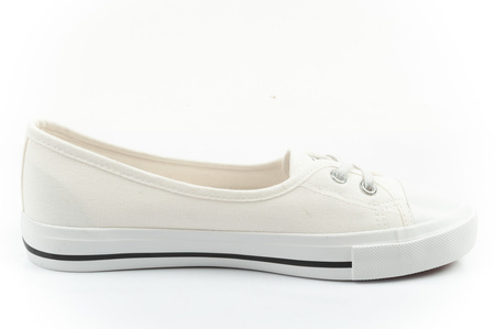 Lee Cooper Damen-Sneaker, weiße Slip-On-Ballerinas