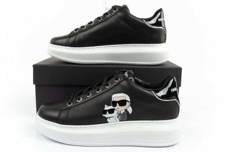 Karl Lagerfeld Kapri Schuhe Sneakers Damen Sport Leder schwarz [KL62524T 000]