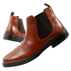 Skechers Herren Chelsea Boots Miller-Boris Elegantes Leder Braun