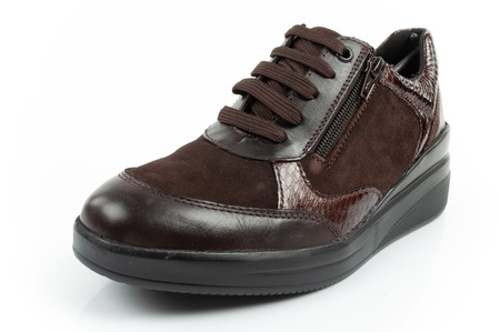 Scholl Emma Laces Damen-Leder-Sportschuhe, braunes Plateau