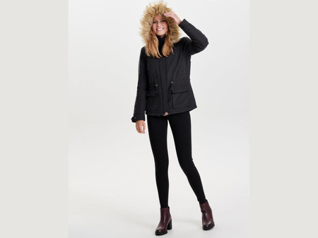 Damen Winterparka Only [15136160 BLACK] mit Fell, schwarz.