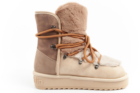 D. Franklin Damen Winterstiefel, modisches Fellfutter, isoliert, Braunbeige, High-Top