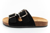 Lee Cooper Damen-Sandalen zum Hineinschlüpfen, Schwarzes Wildleder, Bequem, Leicht