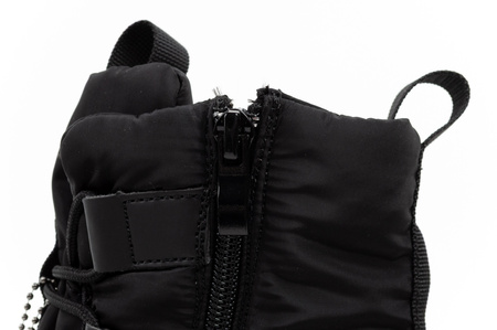 Schwarze, gefütterte Winterstiefeletten für Damen von Lee Cooper mit Reißverschluss