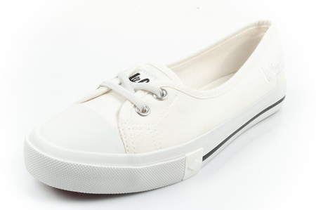 Lee Cooper Damen-Sneaker, weiße Slip-On-Ballerinas