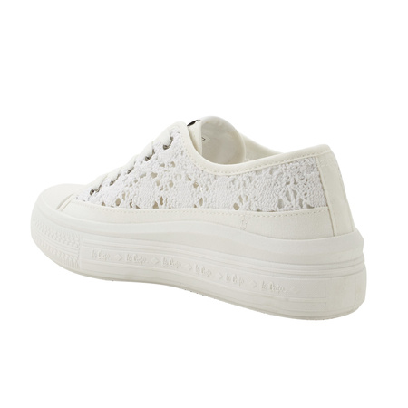 Lee Cooper Damen-Plateau-Sneaker in Weiß mit Schnürung