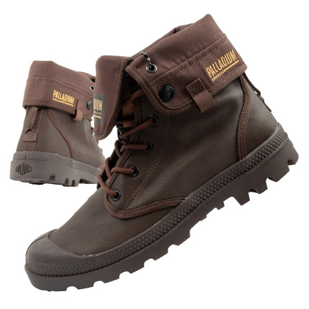 Palladium Herren Baggy Coated High-Top-Sneaker, modisches Dunkelbraun