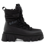 Schwarze, gefütterte Winterstiefeletten für Damen von Lee Cooper mit Reißverschluss