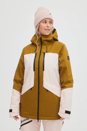 O'Neill Damen-Winterjacke für Snowboarden, GTX RECCO Ski, Pink und Braun