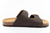 Bio Bio Herren-Flip-Flops, vorgeformte Zehentrenner, Naturleder, Braun
