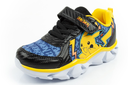Leomil Kinder-Sportschuhe, leichte Pokémon-Sneaker mit Klettverschluss und LED-Beleuchtung, Schwarz und Gelb
