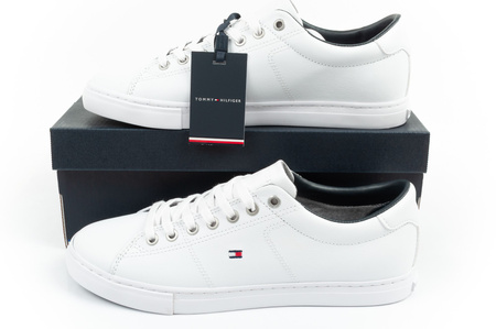 Tommy Hilfiger Essential Sport-Schuhe Herren Sneakers bequem Leder Weiß