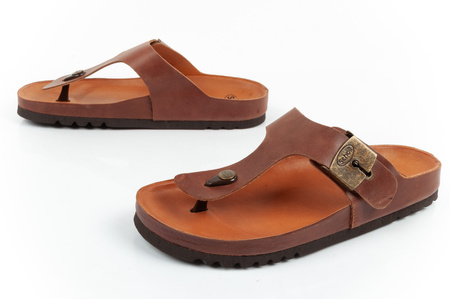 Herren Flip-Flop Schuhe Scholl Jake [F306981011] Leder Flip-Flops, braun.