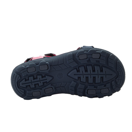 Lee Cooper Mädchen-Sandalen mit Klettverschluss für den Sommer am Strand, Marineblau und Rosa