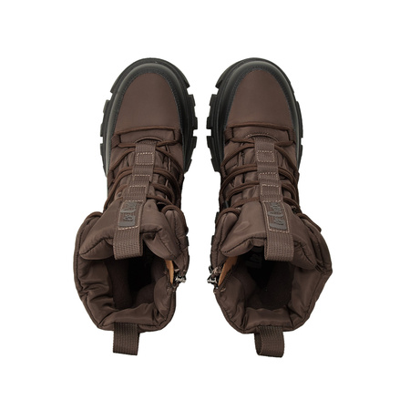 Braune, gefütterte Winterstiefeletten für Damen von Lee Cooper mit Reißverschluss