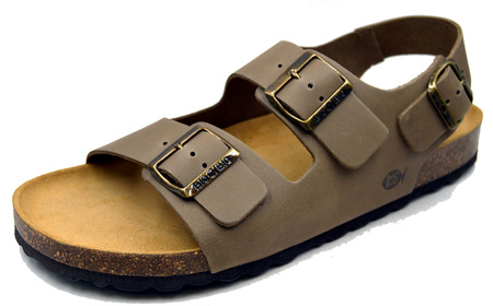 BIO BIO Herren-Sandalen mit anatomisch geformtem Fußbett aus Echtleder